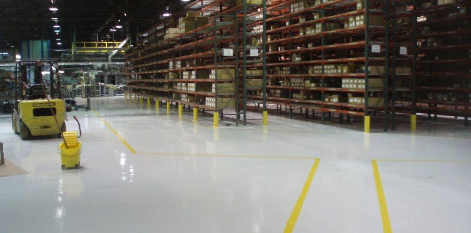 epoxy flooring at a storage facility
