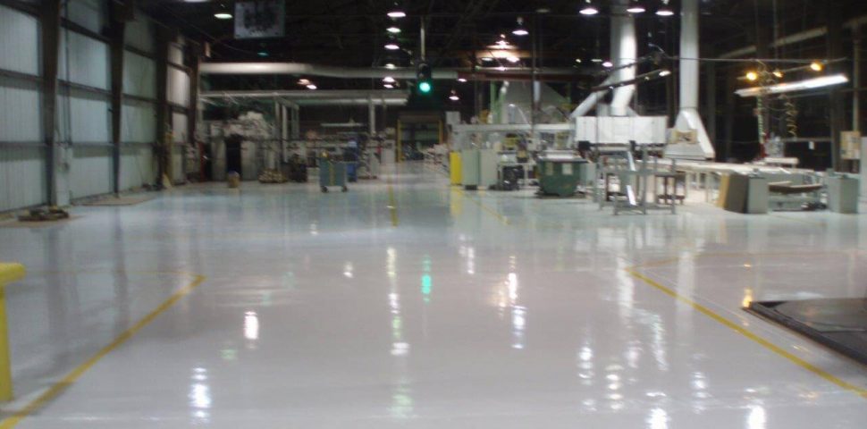 white epoxy flooring at a facility