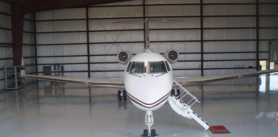 image of the same private jet taken from the front